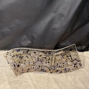Glass Art Abstract Speckled Decorative Tray 18 X 7 X 1.5